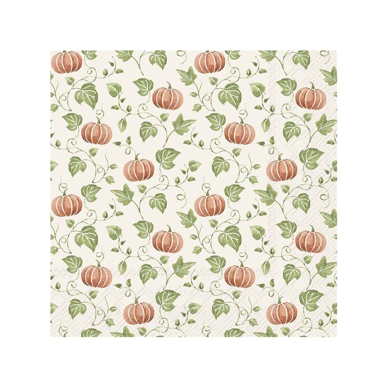20 servilletas de papel lunch Simple Pumpkin Orange