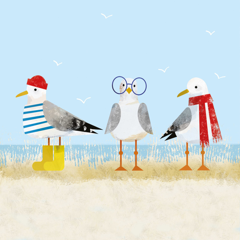 20 servilletas de papel lunch Sassy Seagulls