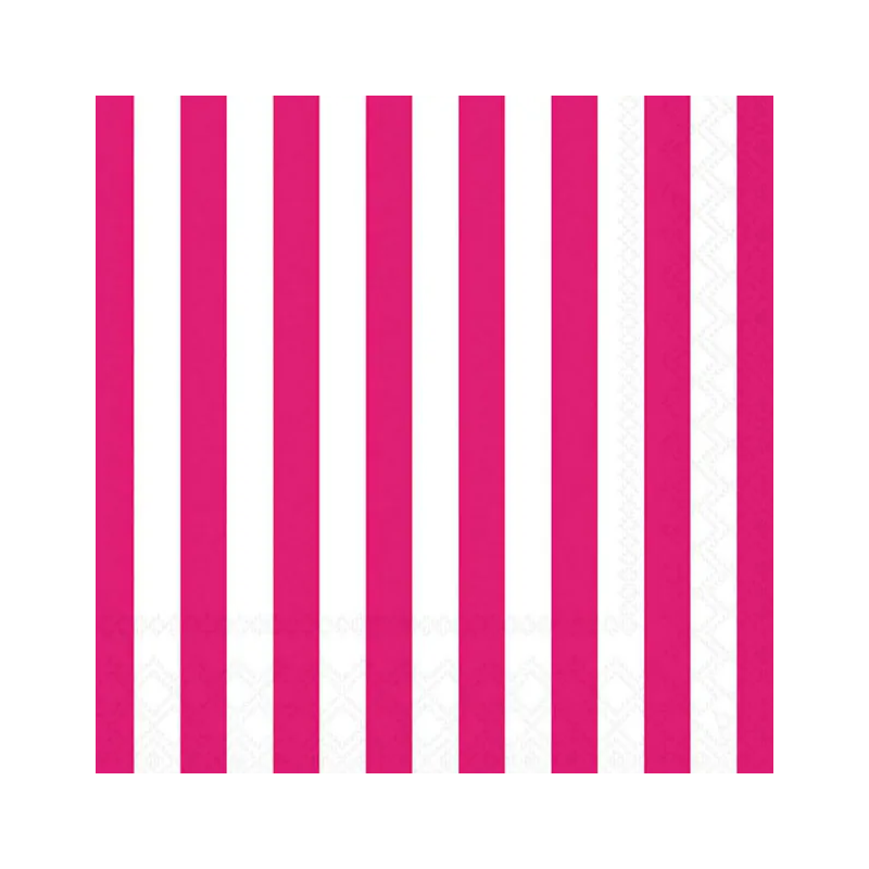 20 servilletas de papel lunch Stripes Magenta