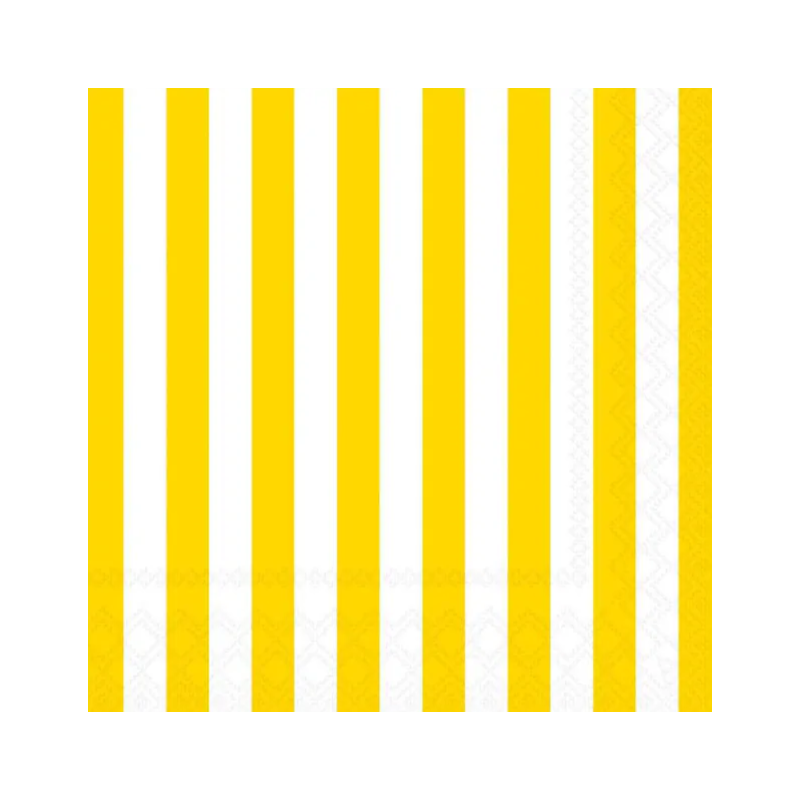20 servilletas de papel lunch Stripes Yellow