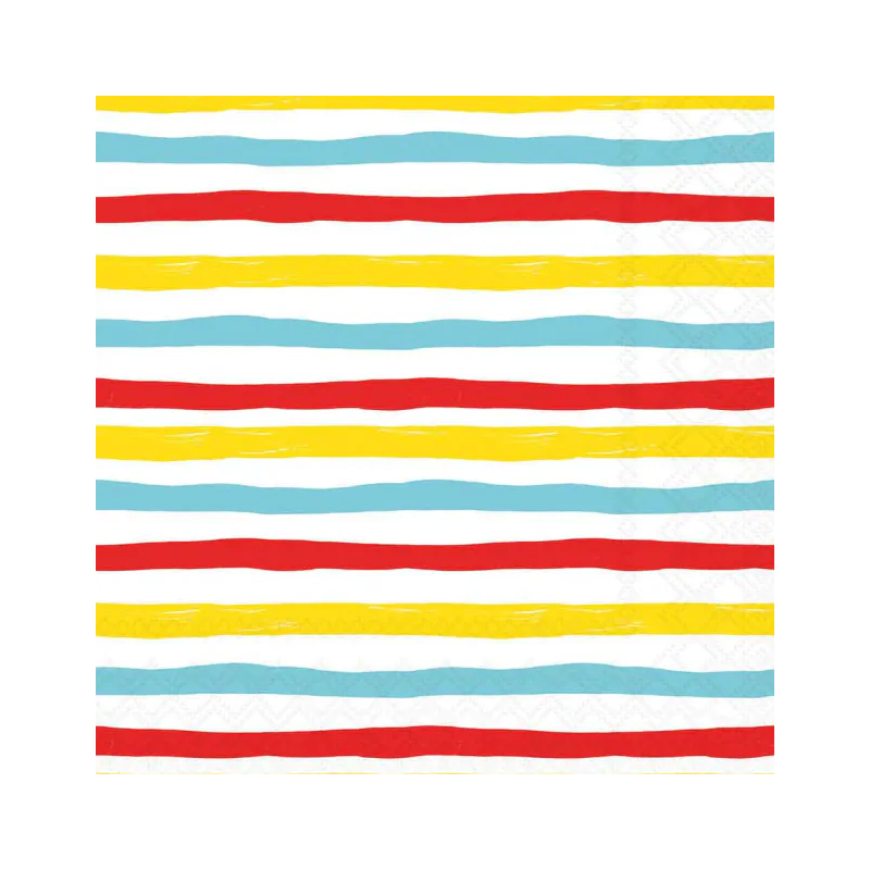 20 servilletas de papel lunch Wavy Stripes Red