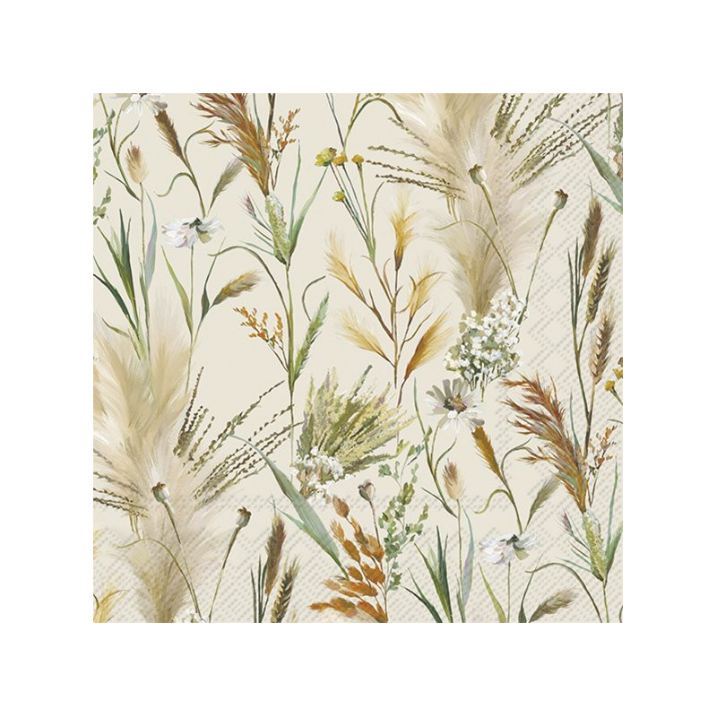 20 servilletas de papel lunch Dried Flowers cream