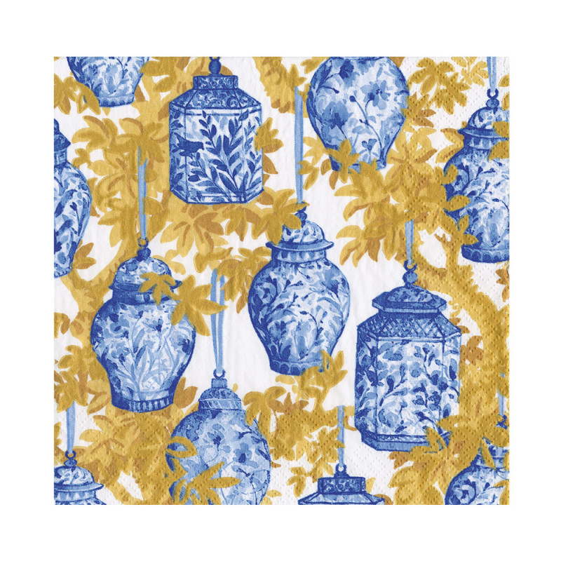 20 servilletas de papel lunch Ginger Jars Blue White