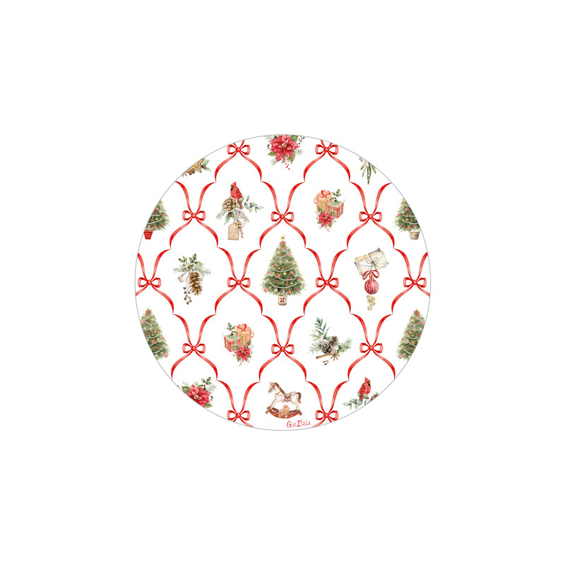8 platos pequeños de cartón Christmas Fantasy 21 cm