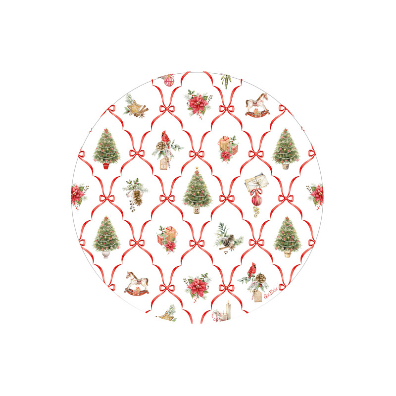 8 platos grandes de cartón Christmas Fantasy 27 cm
