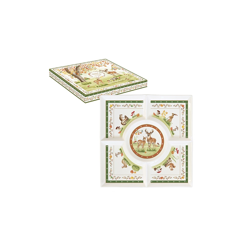 Fuente porcelana cuadrada Fairy Forest 25 cm