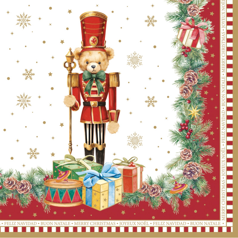 20 servilletas de papel lunch Christmas Teddy