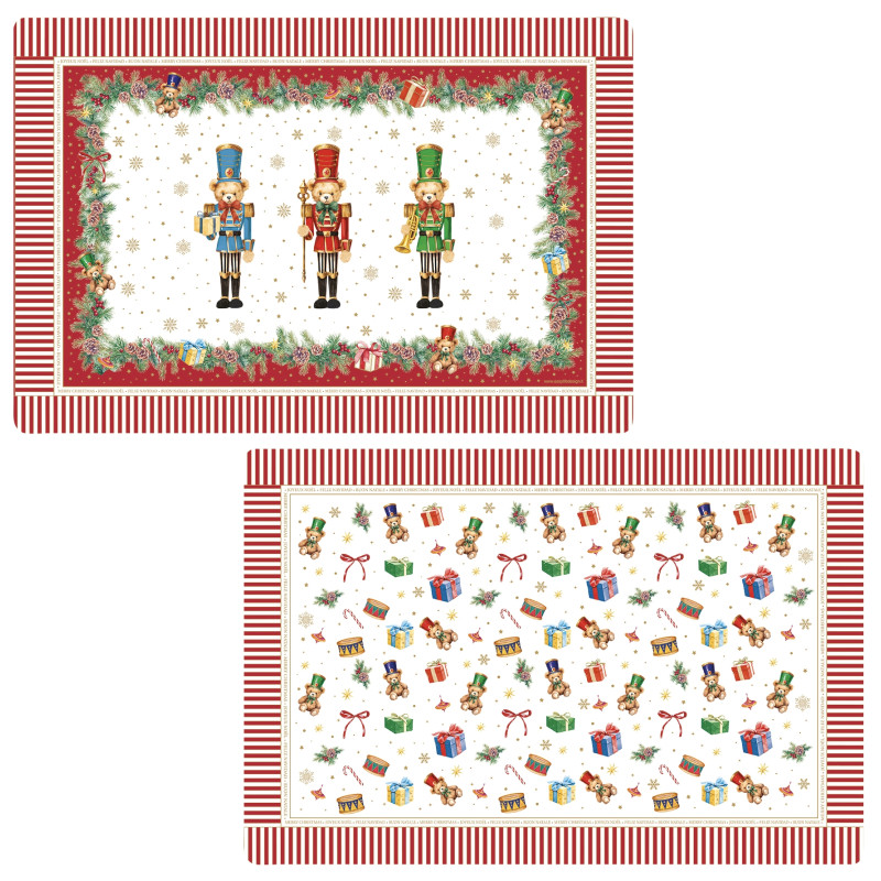 Individual polipropileno Christmas Teddy 45x30 cm