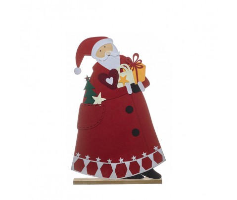 Figura Papa Noel con abrigo fieltro 80 cm