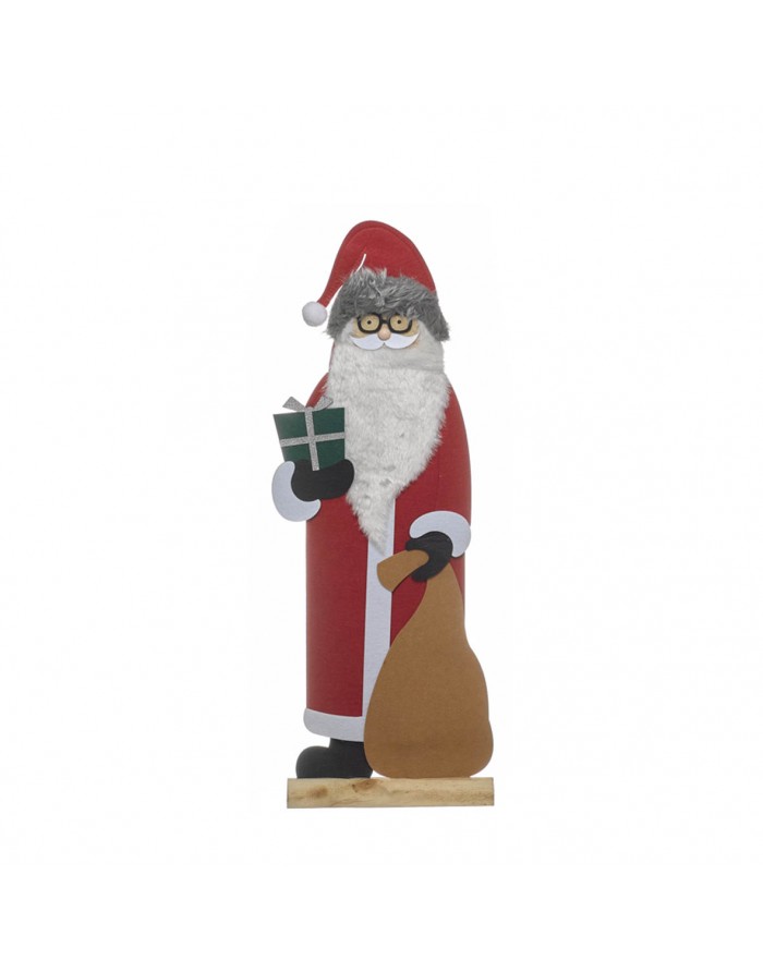 Figura Papa Noel con saco 82 cm de fieltro
