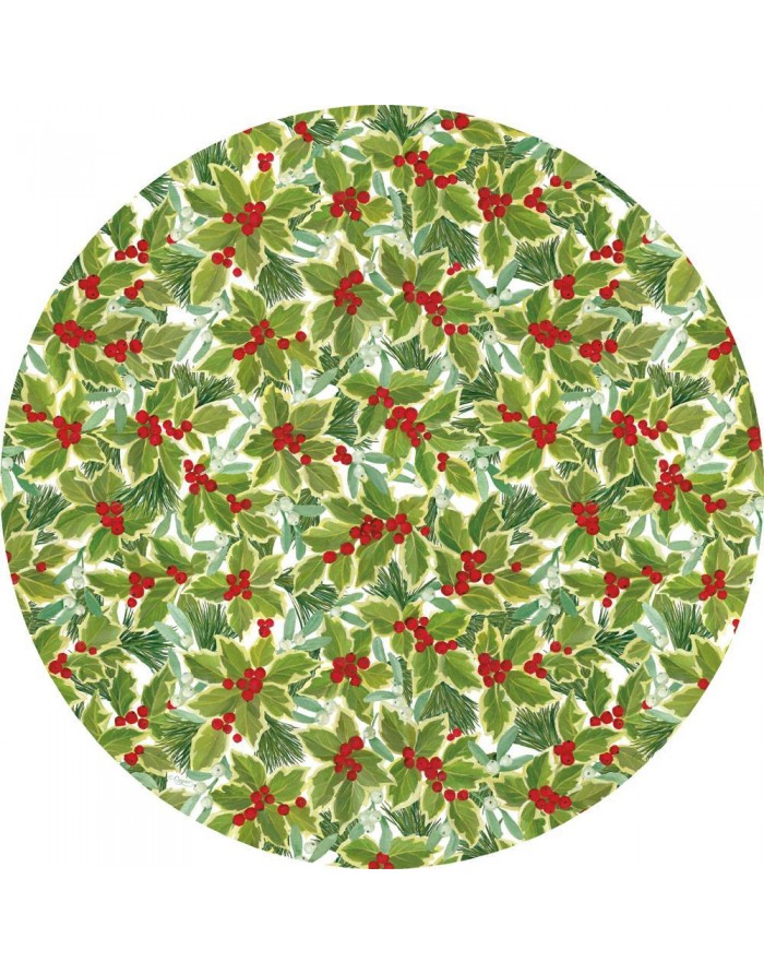 Mantel Individual redondo Holly and Mistletoe 35 cm