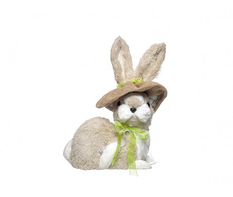 Conejo de Pascua tumbado con gorro 23 cm