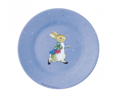 Plato azul Peter Rabbit confeti 20 cm